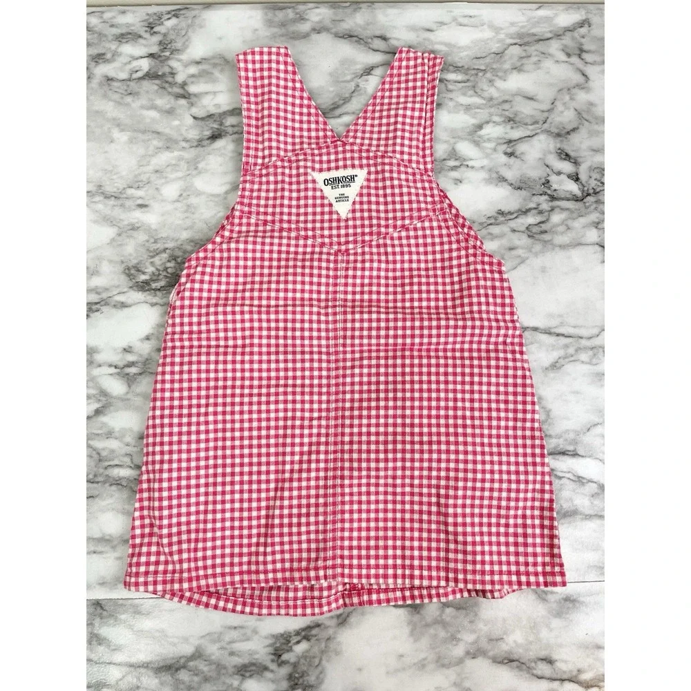 Vintage Oshkosh Girls Picnic Overall Dress Size 2T Vestbak 90's Cottage Core
